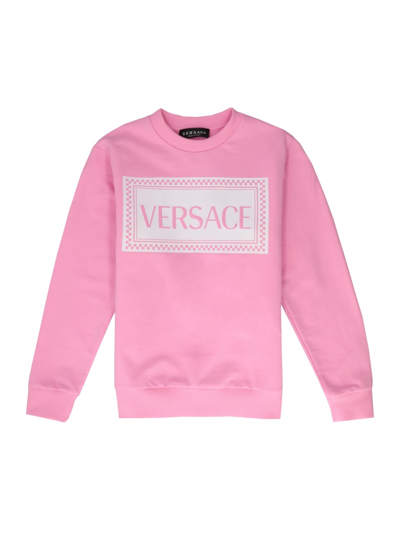 Young Versace Cotton Crew-neck Sweatshirt - Pink