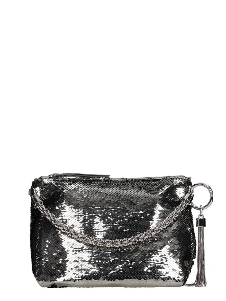 Jimmy Choo Callie Shoulder Bag In Silver Leather - silver