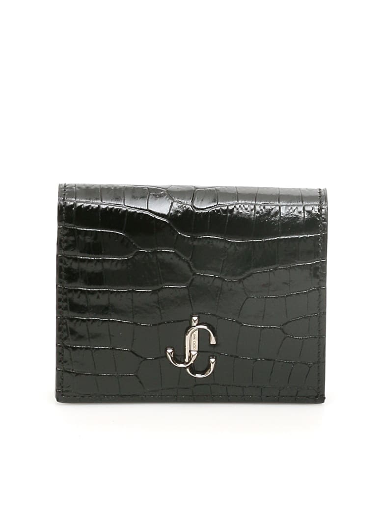Jimmy Choo Monogram Hanne Wallet - BLACK (Black)