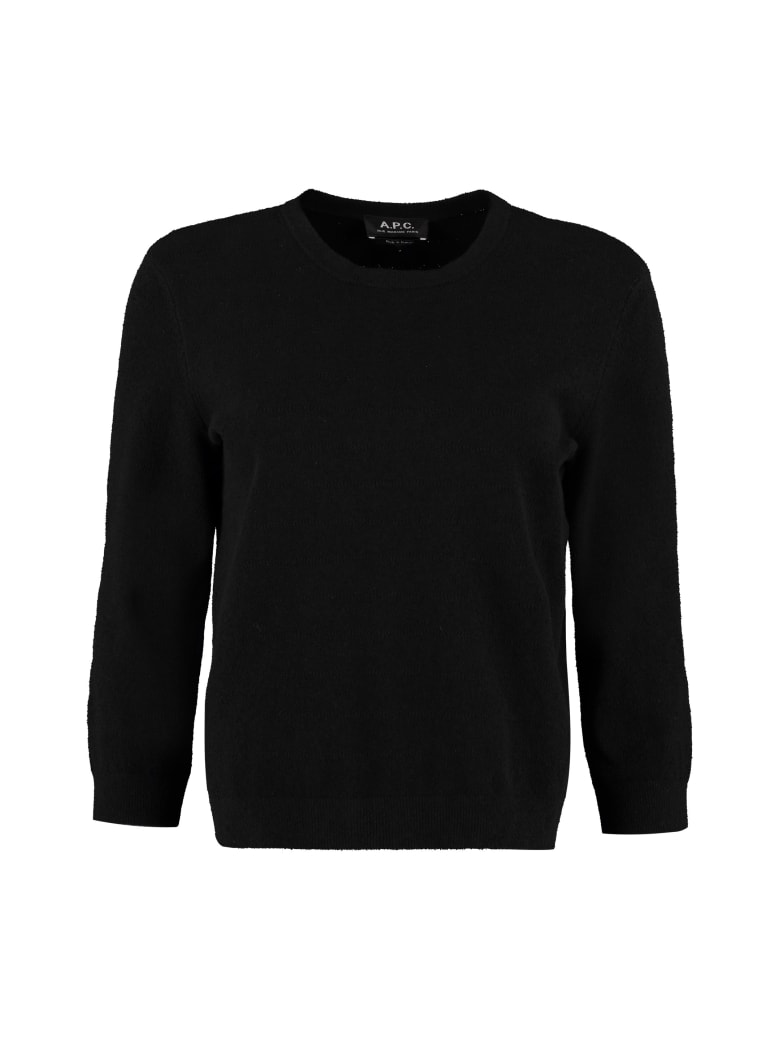 A.P.C. Zoe Crew-neck Cotton Blend Sweater - black