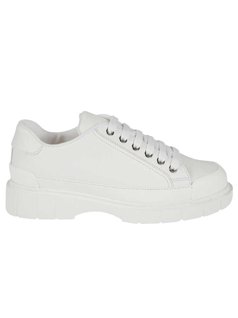 Car Shoe Platform Sneakers - White