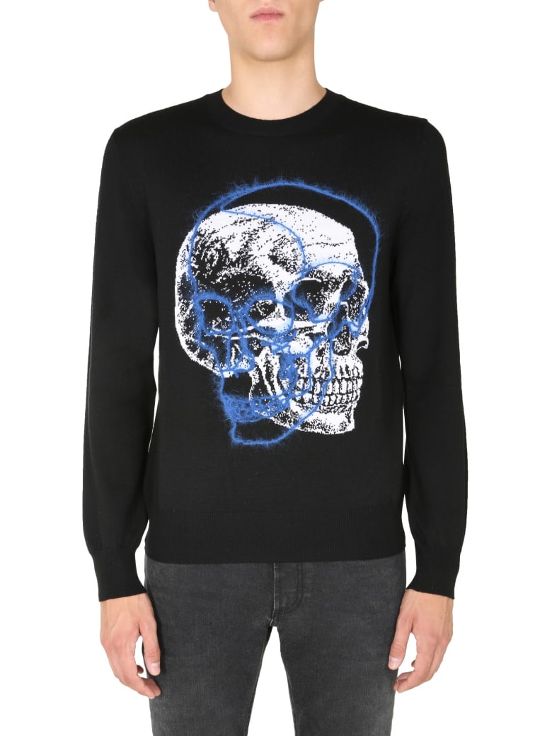 Alexander McQueen Crew Neck Sweater - Black/ivory