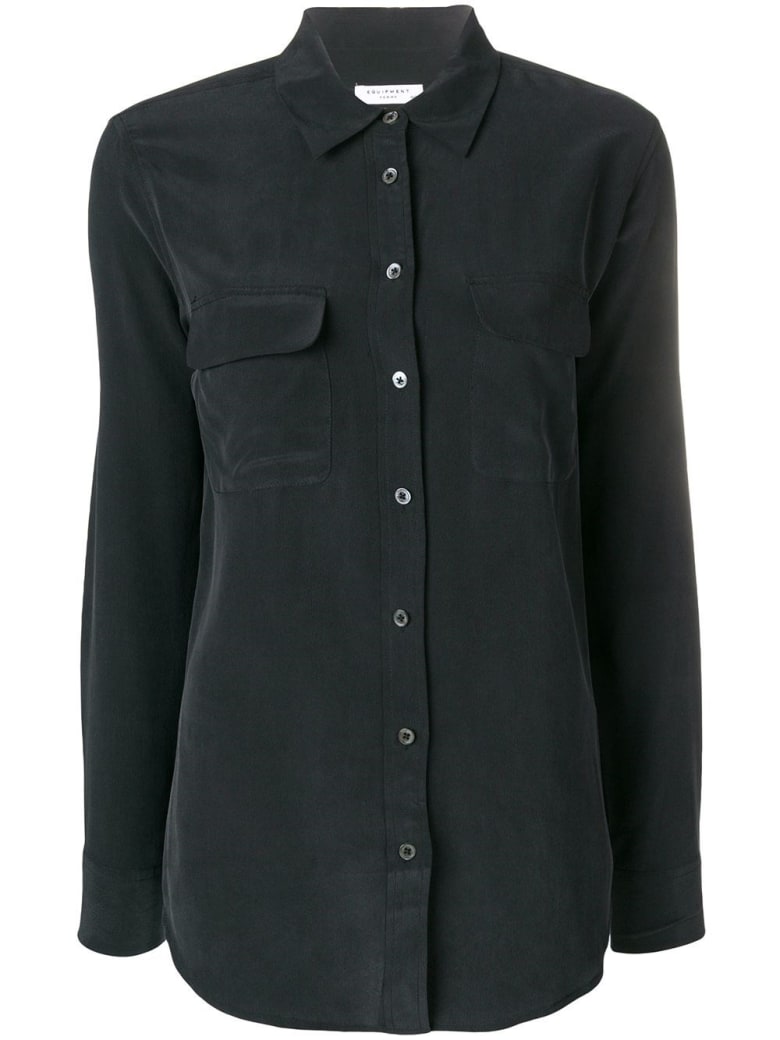 Equipment Black Silk Shirt - True Black