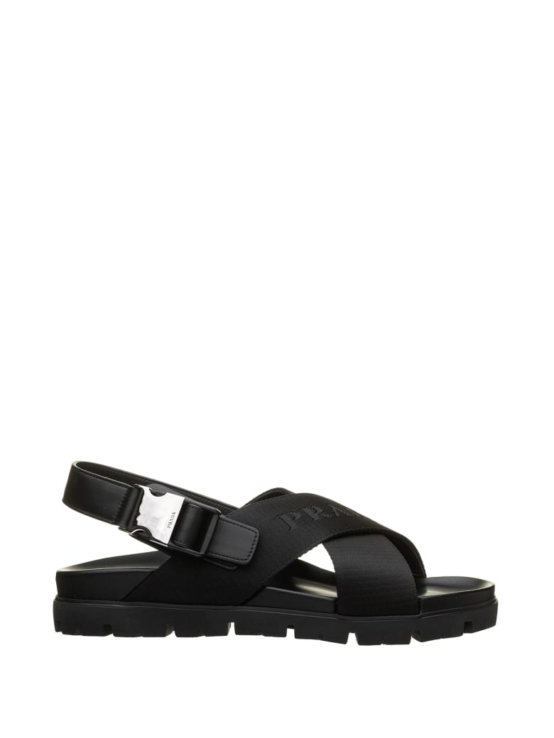 Prada Prada Crossover-strap Sandals - NERO
