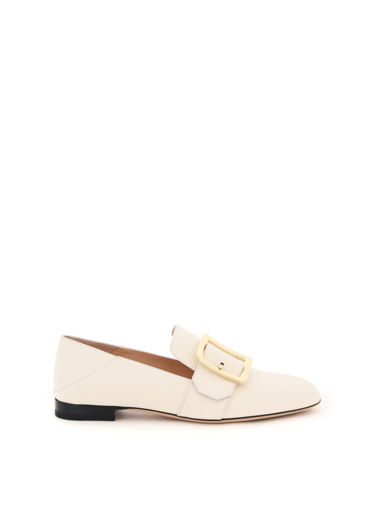 Bally Janelle Leather Loafers - 03015 BONE 15 (White)