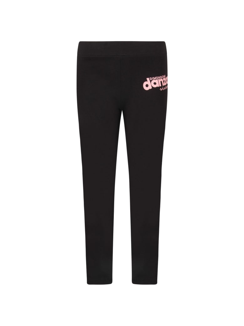 Dimensione Danza Black Girl Leggings With Pink Logo | italist
