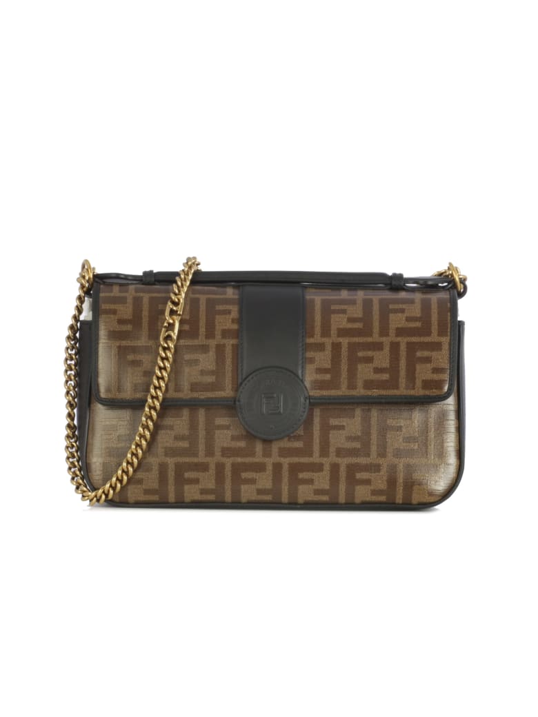 Fendi Fendi Double F With Metal Corner/pattina Grande Logo - A Black ...