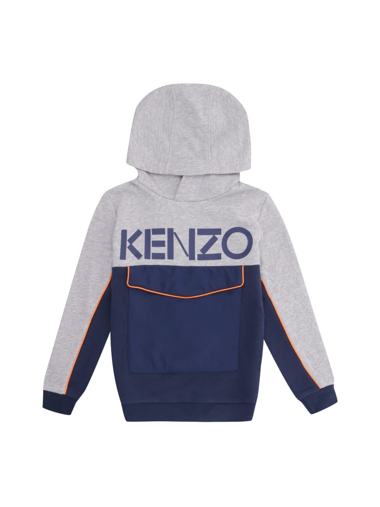 Kenzo Kids Cotton Hoodie - grey