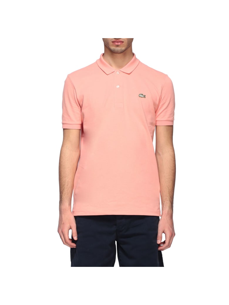 lacoste peach polo shirt