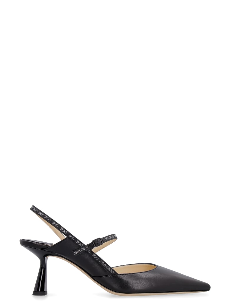 Jimmy Choo Ray Leather Pointy-toe Slingback - black