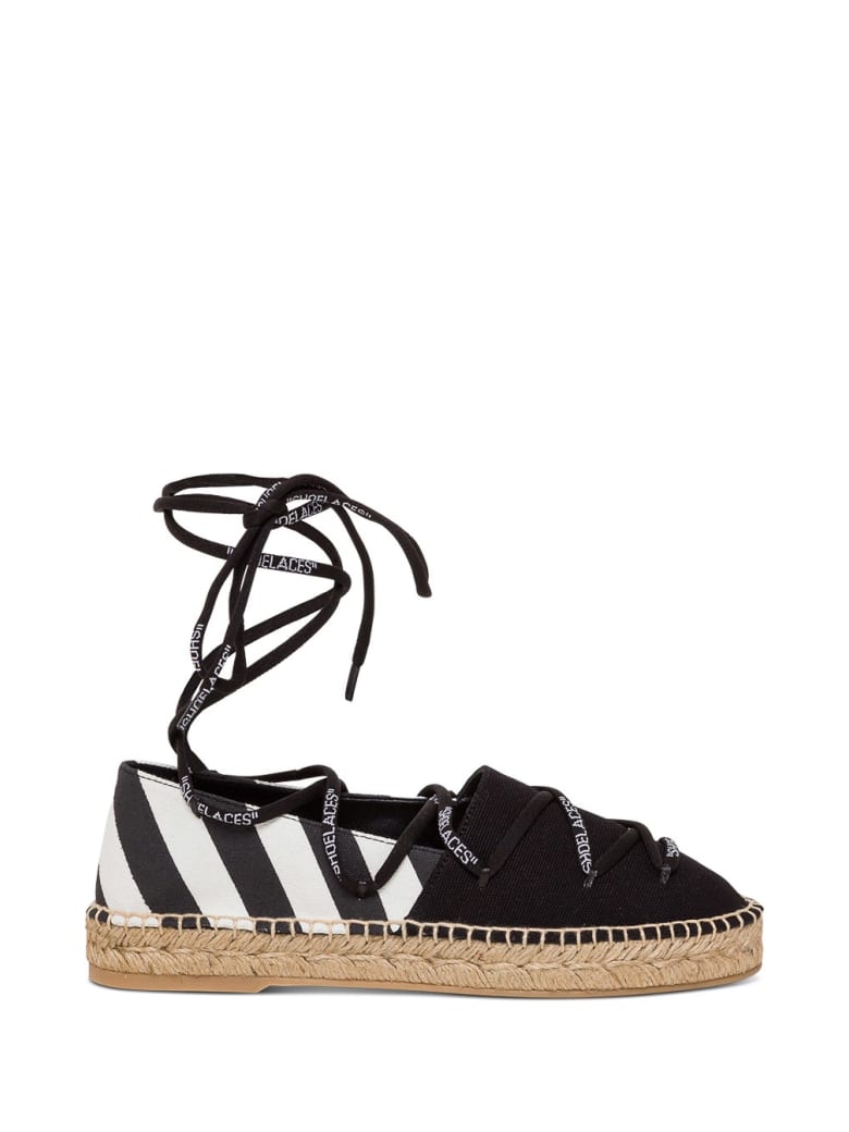 Off-White Lace-up Espadrilles - Beige