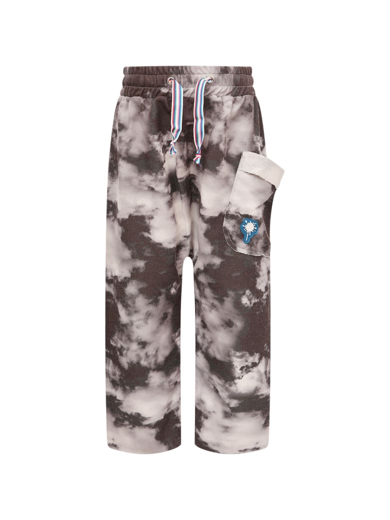 Goganga Black Pants With Grey Clouds - Grey