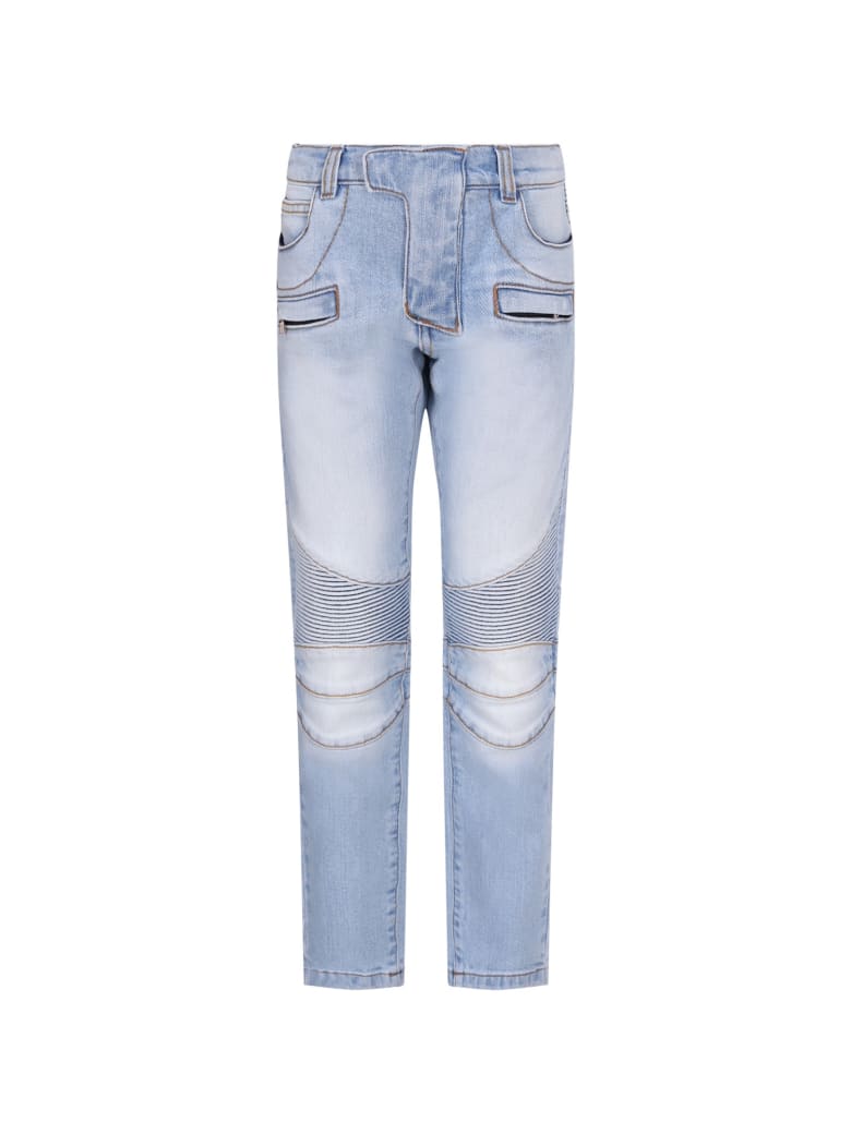 light blue balmain jeans