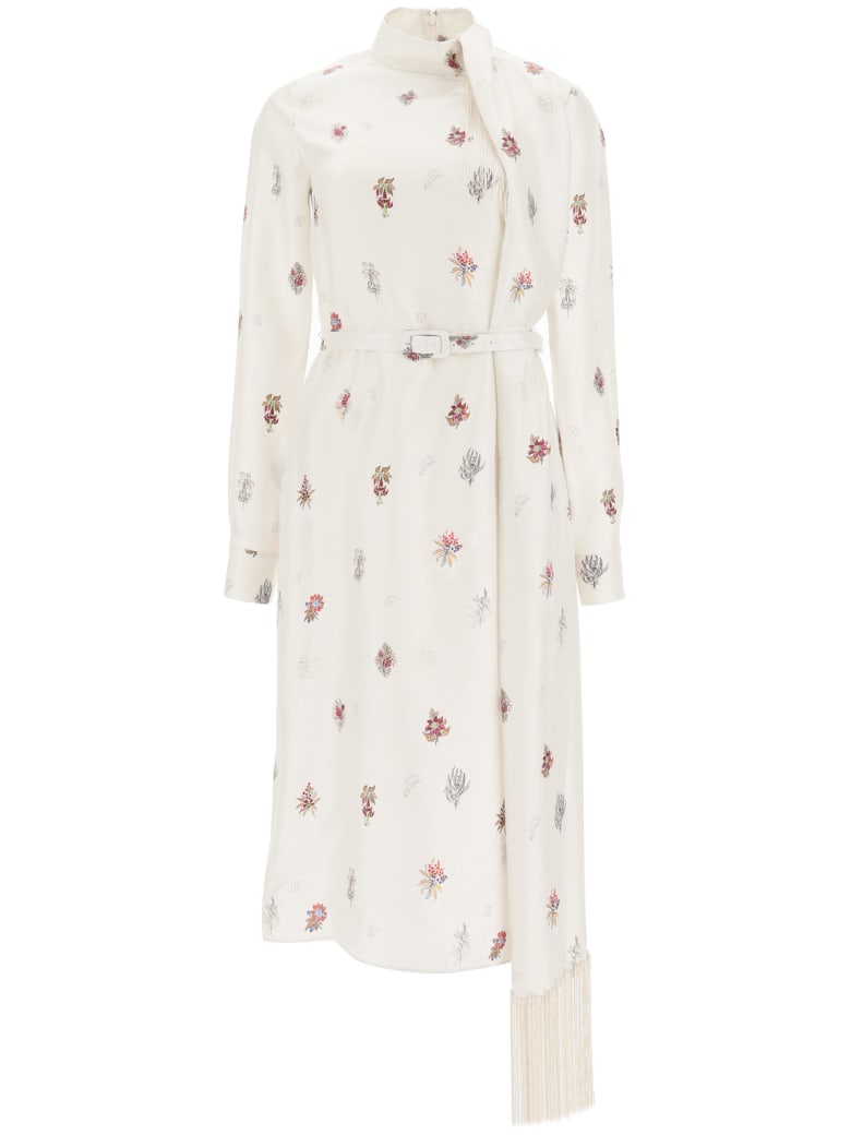 Gabriela Hearst Kelley Silk Dress - HAND DRAWN FLOWER (White)