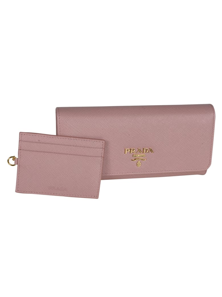 Prada Saffiano Metal Plaque Continental Wallet