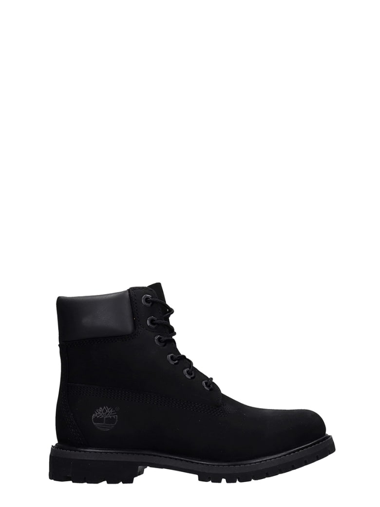 Timberland 6in Prem Combat Boots In Black Nubuck - black