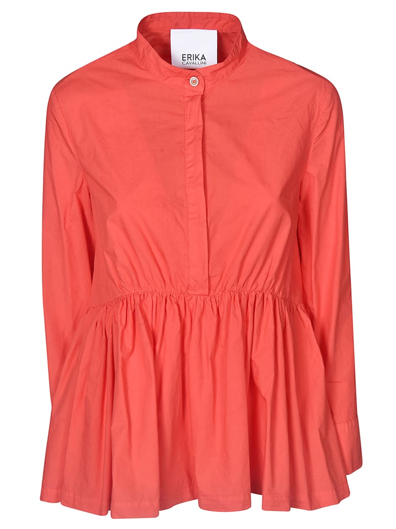Erika Cavallini Ruffled Hem Shirt - Arancio