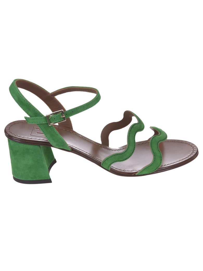 L'Autre Chose Side Buckled Strappy Sandals - Green
