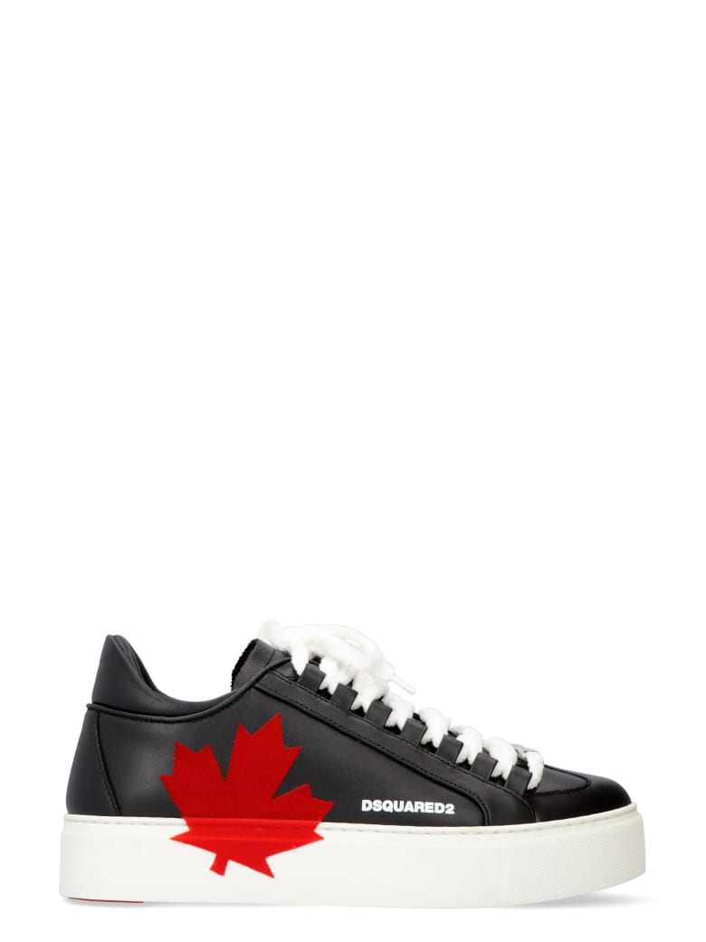 Dsquared2 Leather Platform Sneakers - black