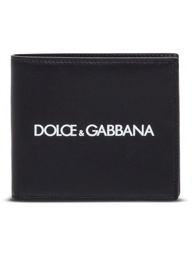 Dolce & Gabbana Leather Wallet With Logo - Black