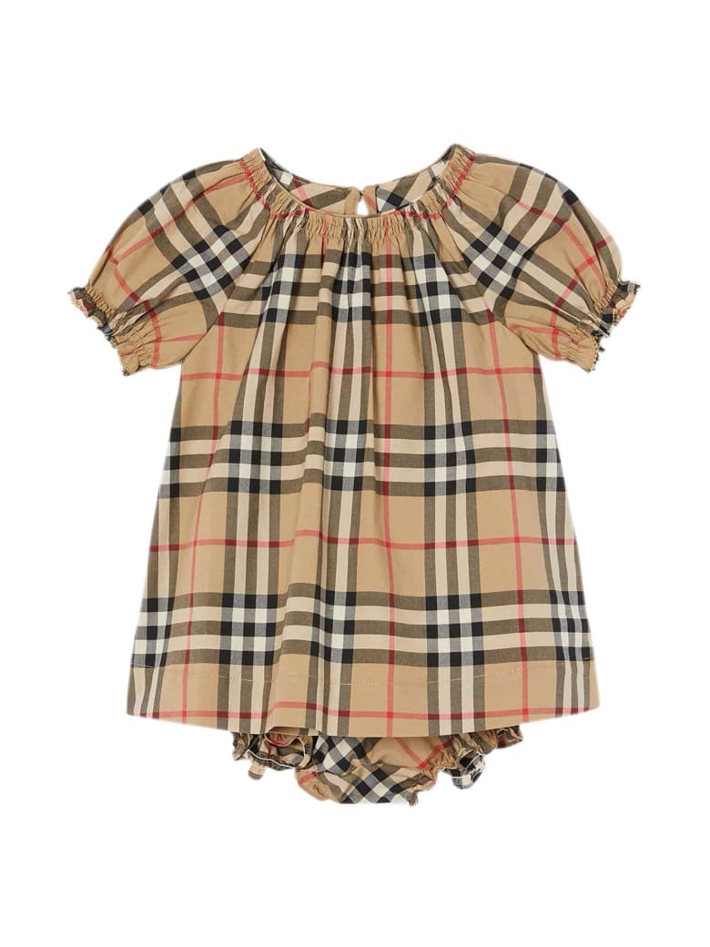 Burberry Vintage Check Print Dress - Beige