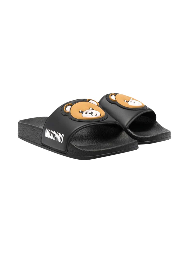 Moschino Teen Black Slippers | Iicf 
