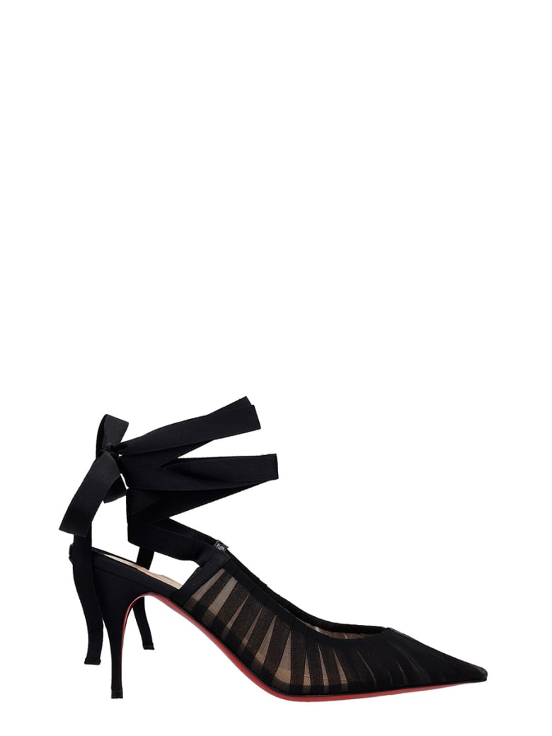 Christian Louboutin Goya Ruban Pumps In Black Satin - black