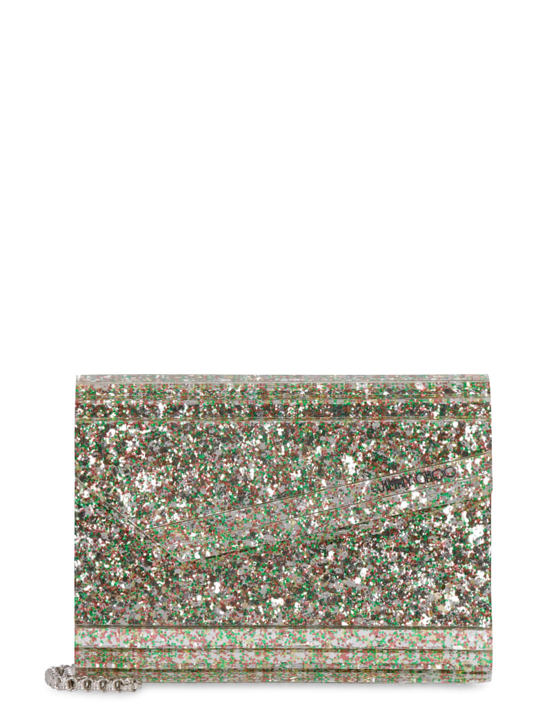 Jimmy Choo Candy Glitter Box Clutch - green