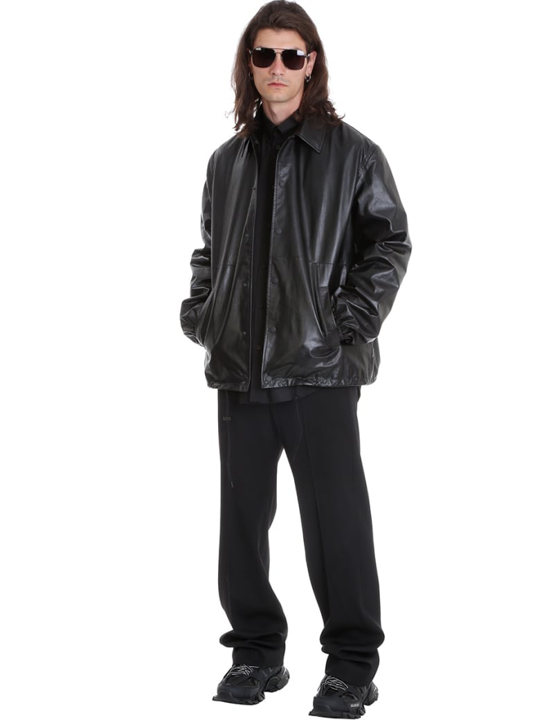 balenciaga leather jacket mens