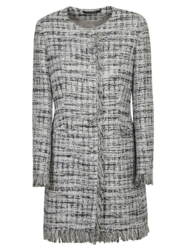 Tagliatore Classic Tweed Coat - Black/white