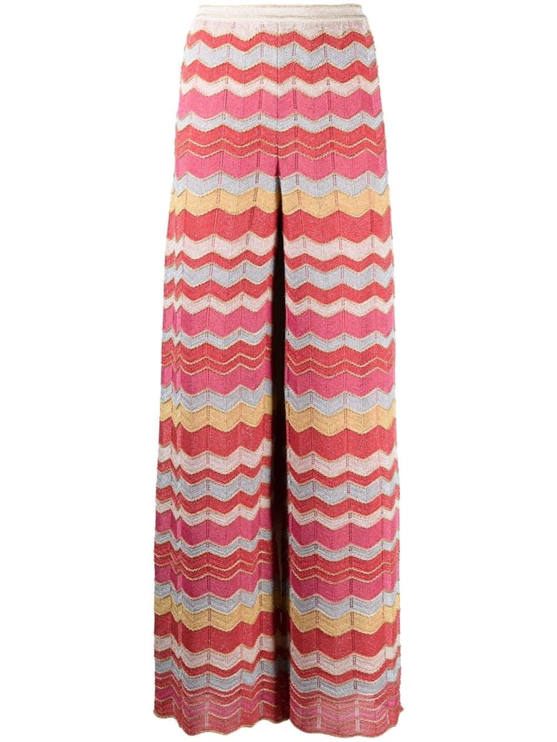 M Missoni Zig-zag Pants In Multicolor Lurex - Multicolor