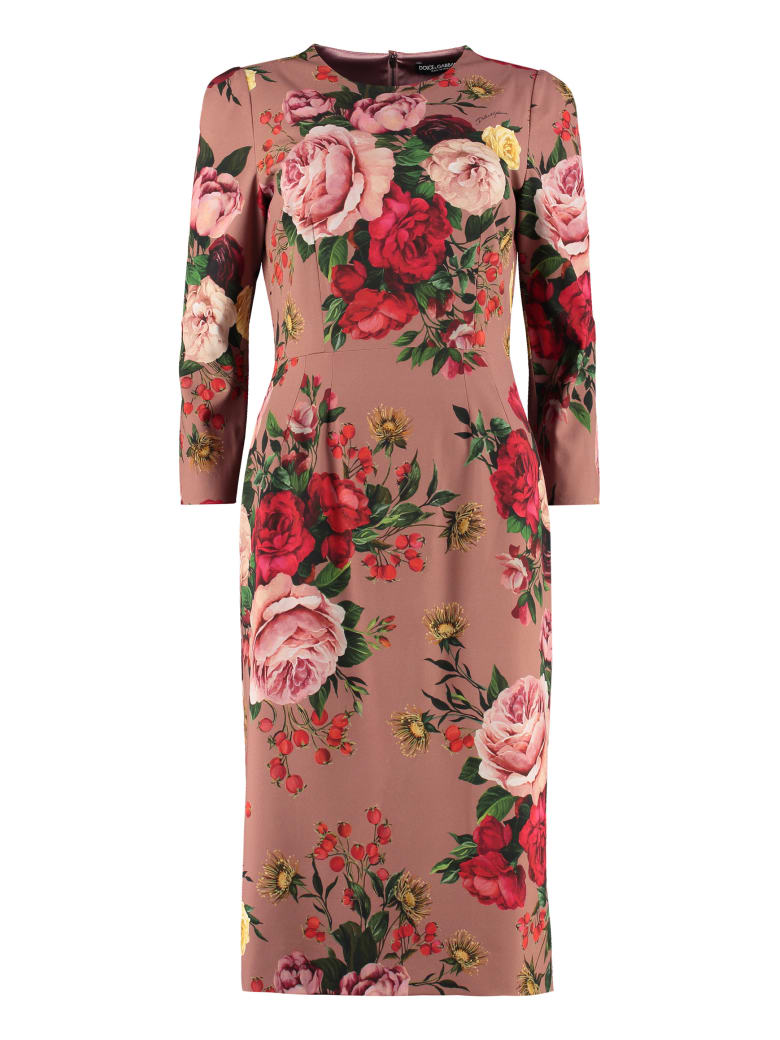 Dolce & Gabbana Floral Sheath Dress - Pink