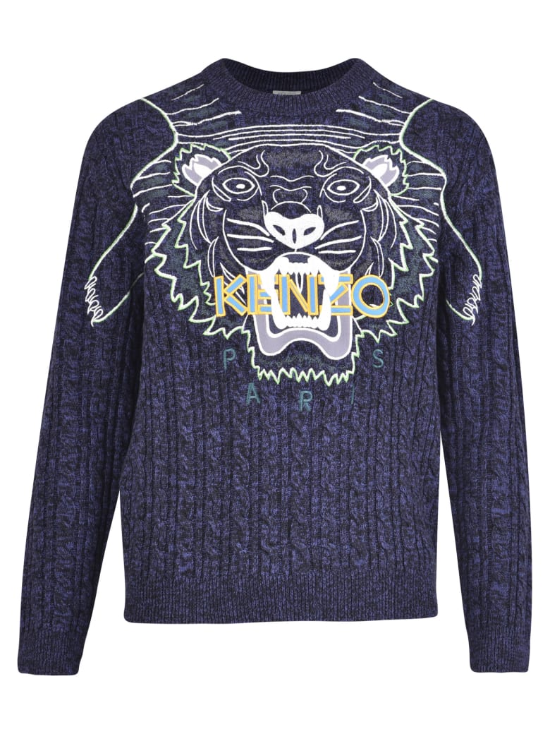 kenzo blue tiger sweater