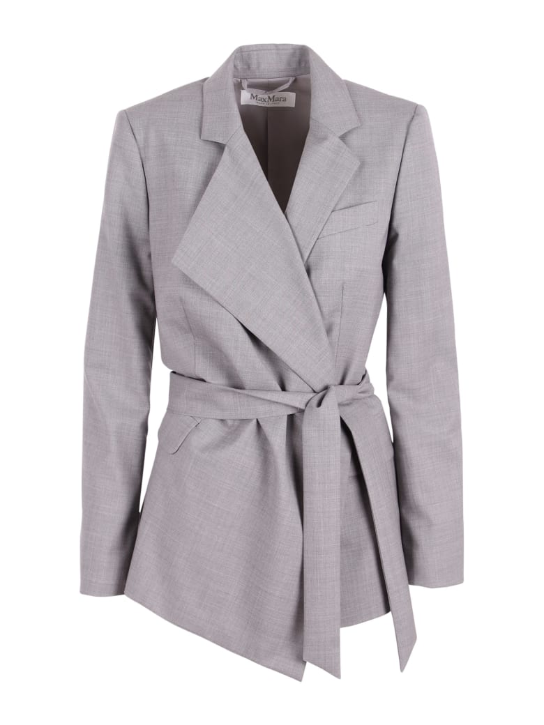 Max Mara 'belluno' Wool Blazer - Light Grey