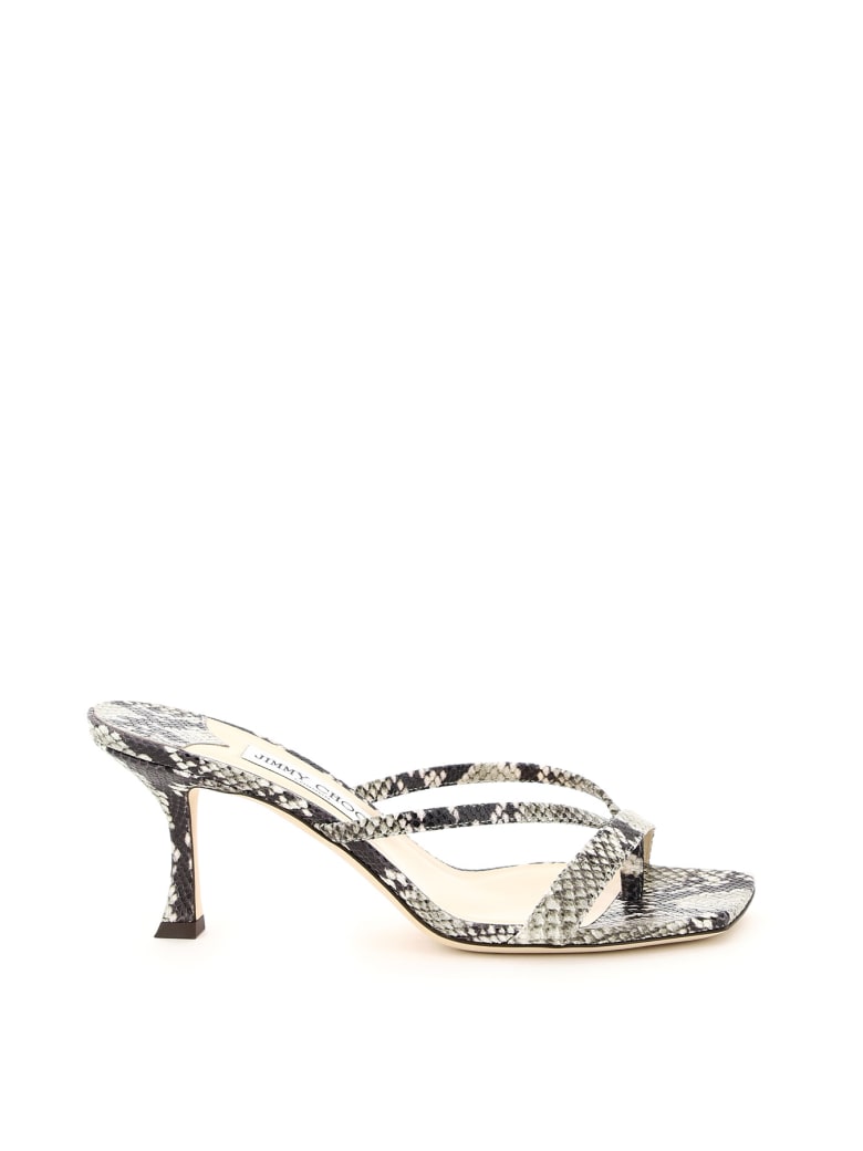 Jimmy Choo Maelie 70 Thong Mules - ROCCIA (Beige)