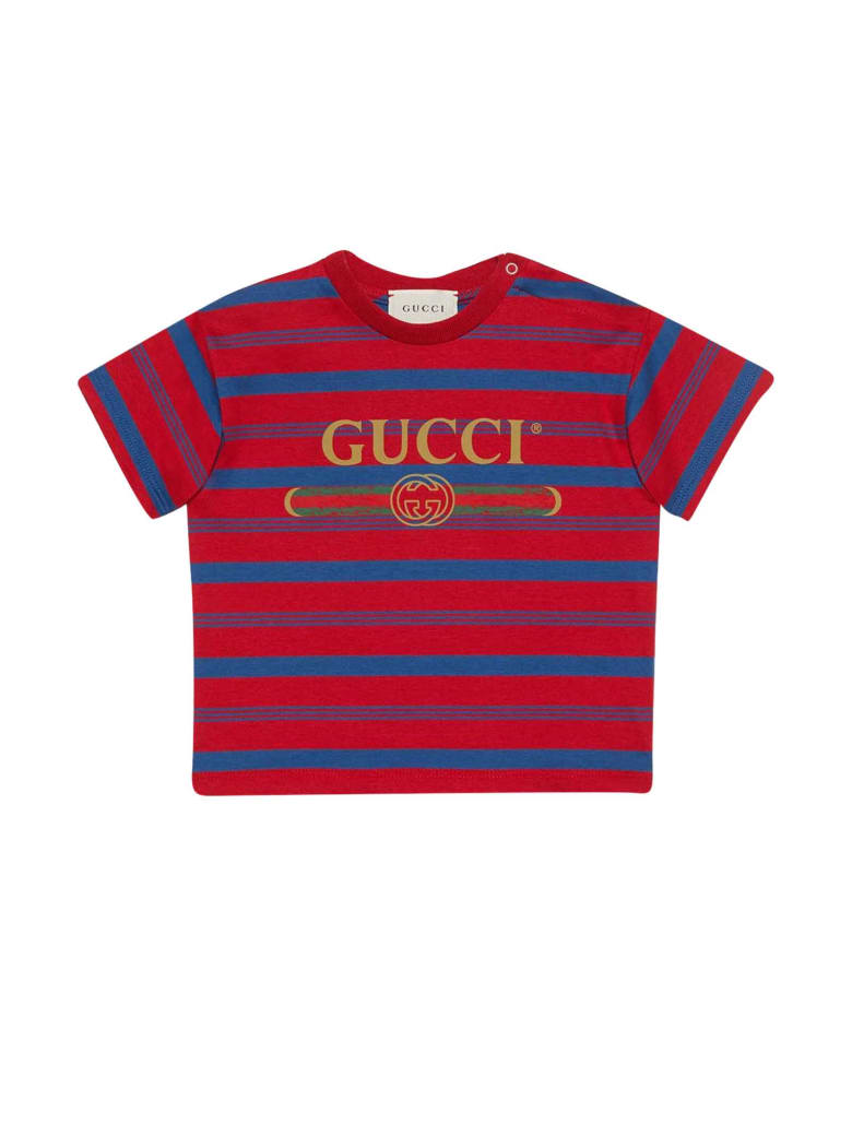 blue and red gucci shirt