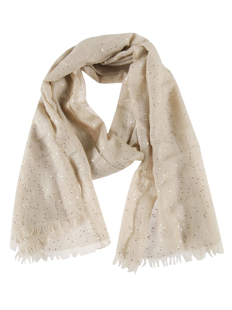 Brunello Cucinelli Sequin Detailed Scarf - Beige