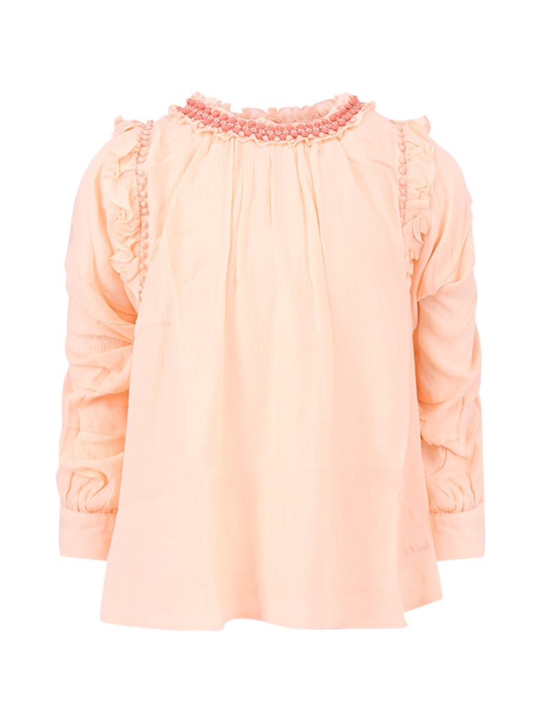 Chloé Peach Girl Blouse With Colorful Embroidery | italist