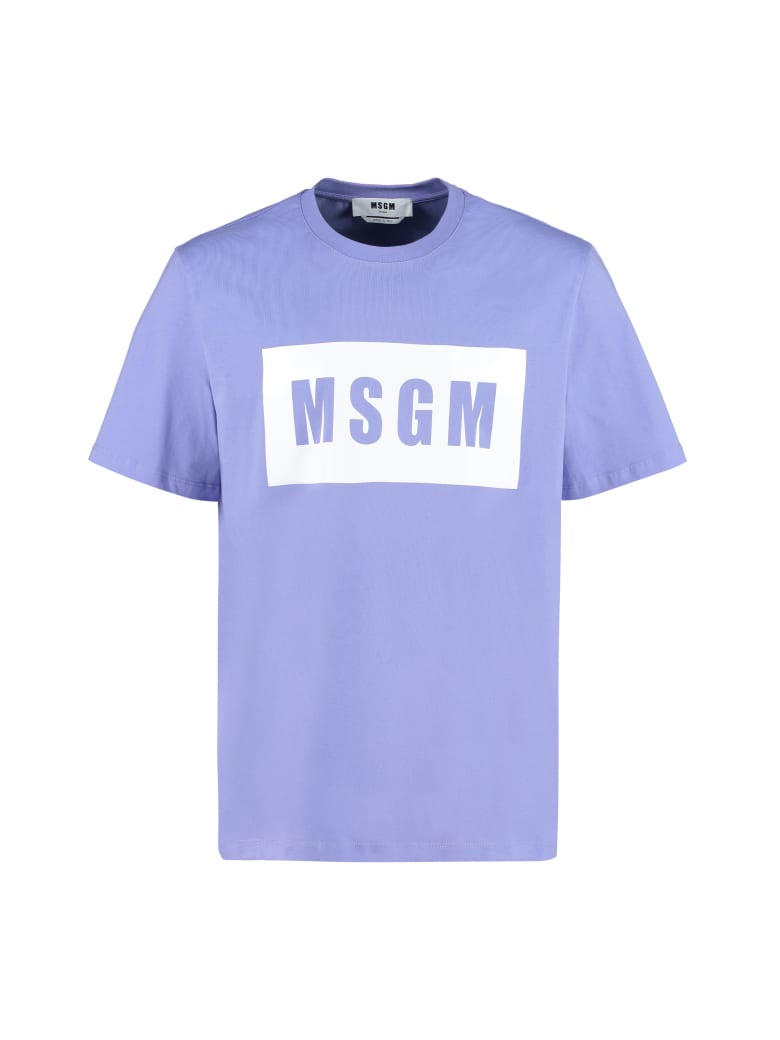 MSGM Logo Print T-shirt - Lilla