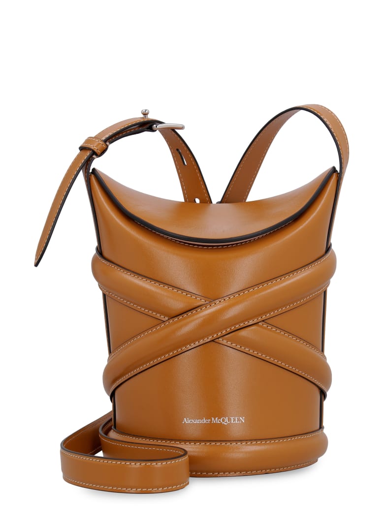 Alexander McQueen The Curve Leather Bucket Bag | italist