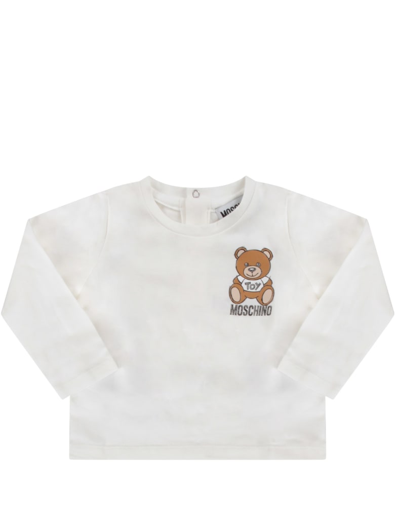 Moschino Whiite And Pink Suit With Teddy Bears For Baby Girl - Rosa