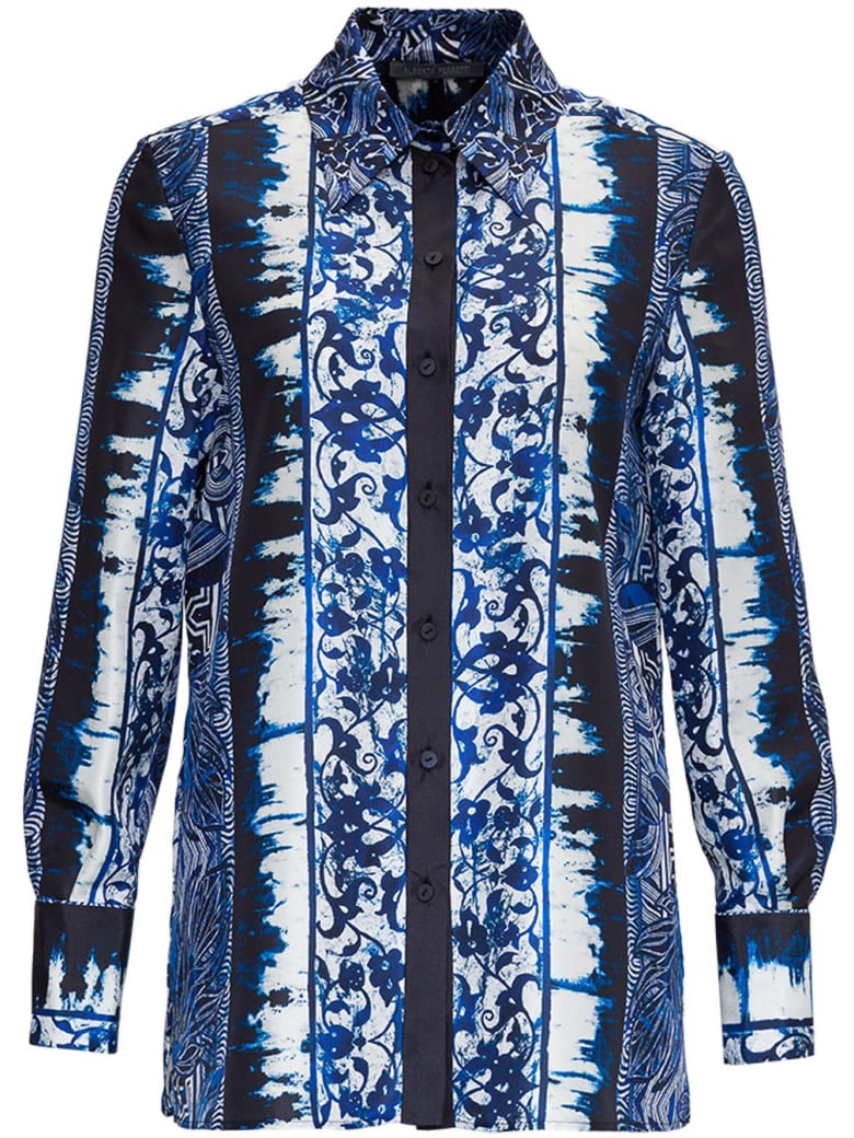 Alberta Ferretti Azulejos Silk Shirt - Blu