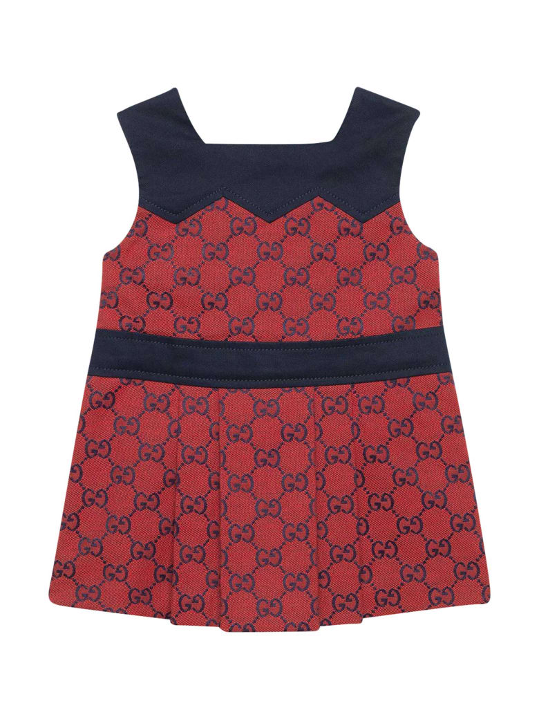Gucci Red Tress With Logo Print - Rosso/blu