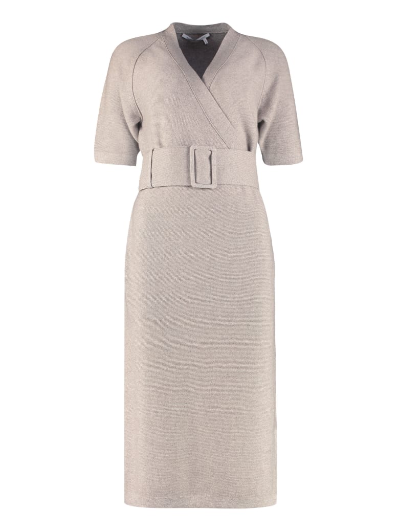 Agnona Ribbed Knit Dress - turtledove