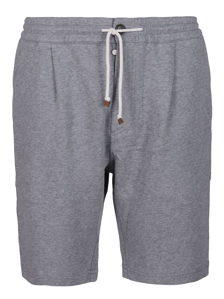 Brunello Cucinelli Grey Cotton Track Shorts - Grey