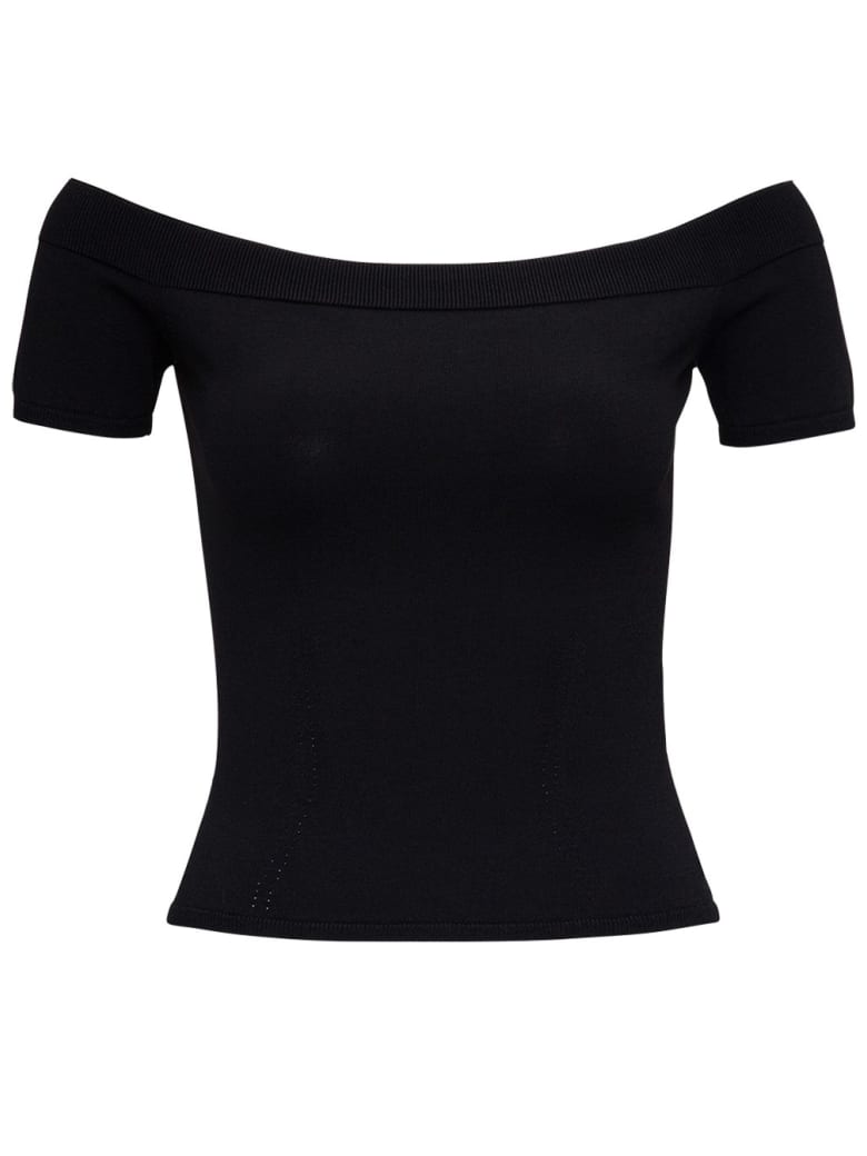 Alexander McQueen Off Shoulder Top - Black