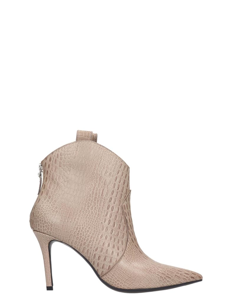 taupe heeled ankle boots