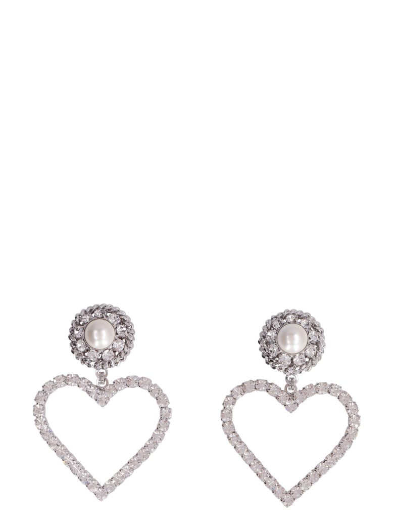 Alessandra Rich Faba Embellished Maxi-earrings - silver