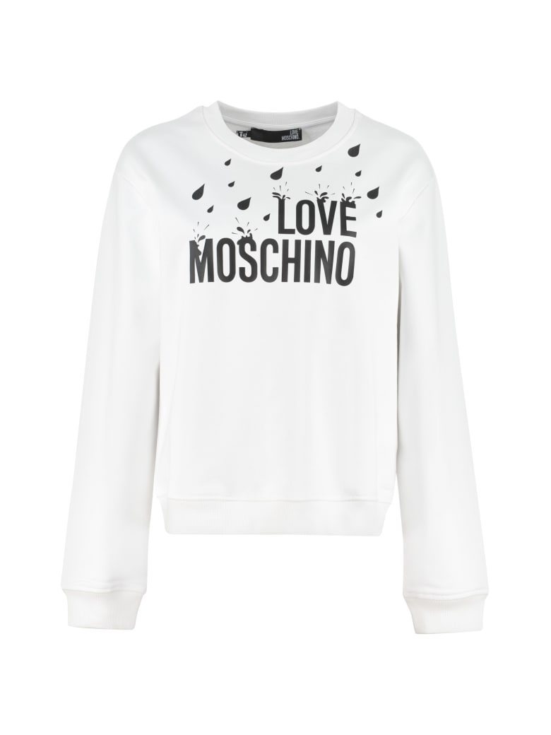 Love Moschino Logo Detail Cotton Sweatshirt - White