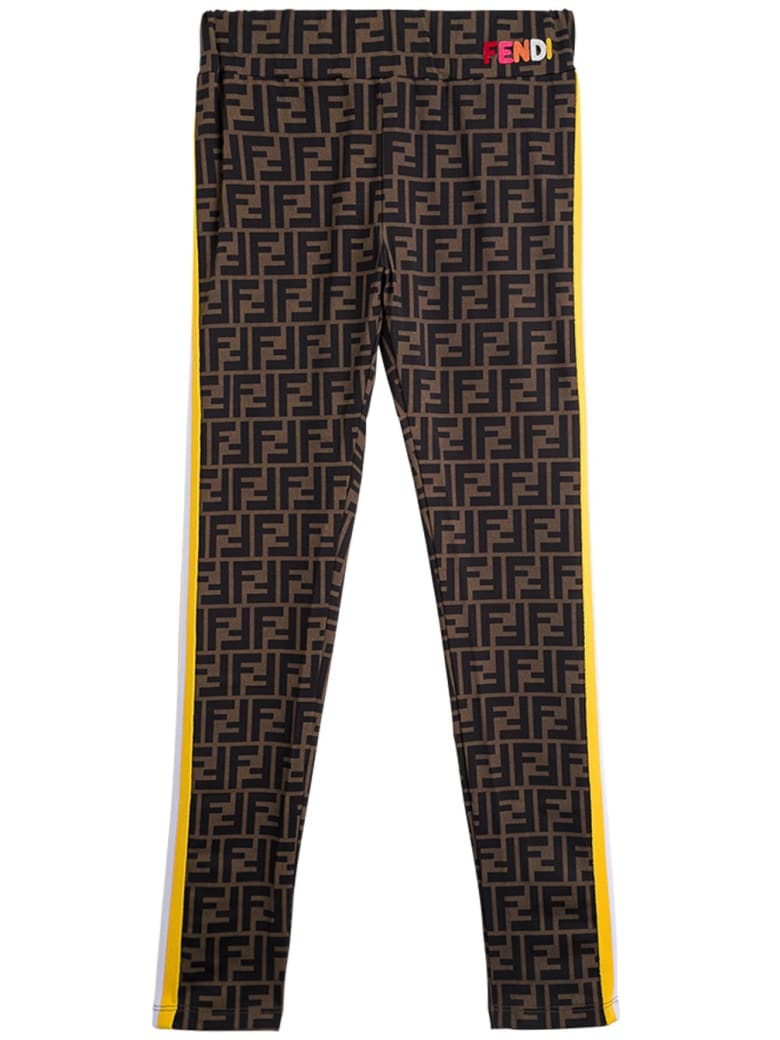 Fendi Lycra Ff Leggings - Brown